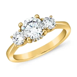Goldener Verlobungsring Trinity mit lab grown Diamanten BDR0025LG-GSL
