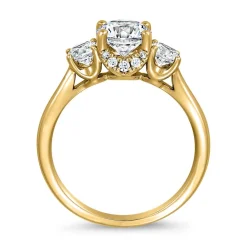 Goldener Verlobungsring Trinity mit lab grown Diamanten BDR0025LG-GSL
