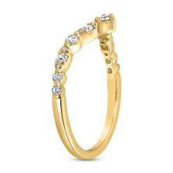 Goldener V-Ring für Damen mit Brillanten BDR0045-GSL