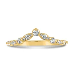 Goldener V-Ring für Damen mit Brillanten BDR0045-GSL