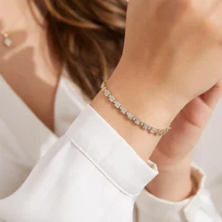 Goldenes Damenarmband mit lab grown Diamanten BDB0019LG-GSL