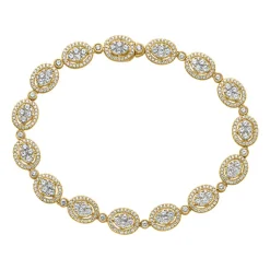 Goldenes Diamantarmband im Halo-Stil, lab grown BDB0021LG-GSL