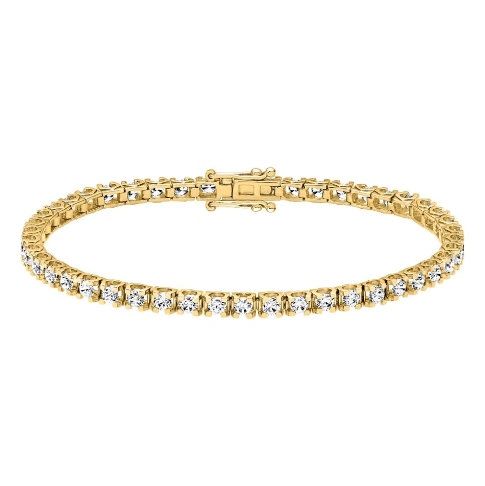 Goldenes Tennisarmband mit Diamanten für Damen BDB0020-GSL