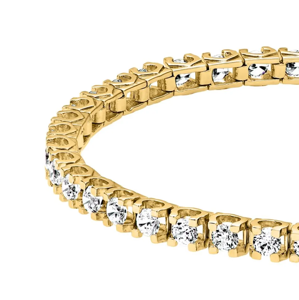 Goldenes Tennisarmband mit Diamanten für Damen BDB0020-GSL