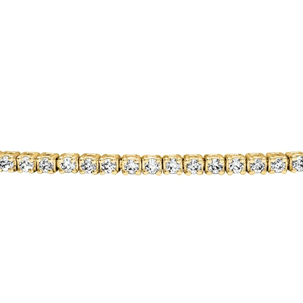 Goldenes Tennisarmband mit 100 Diamanten für Damen BDB0029-GSL