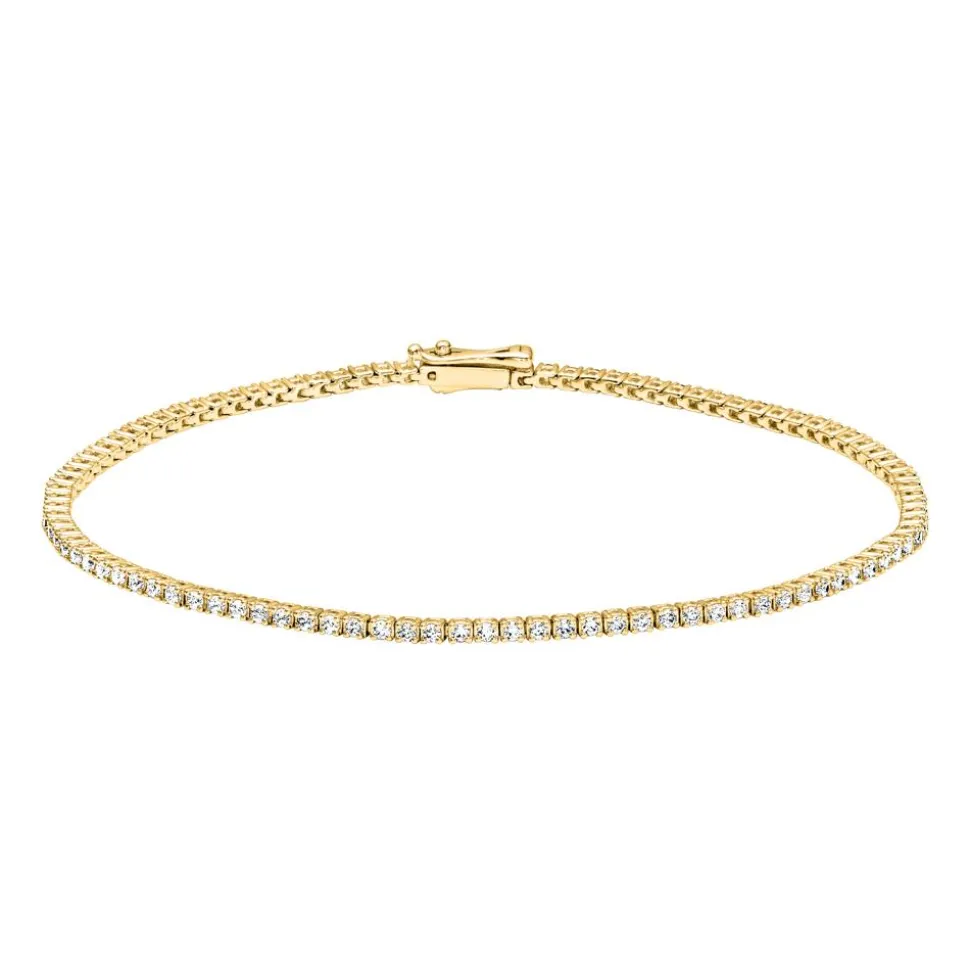 Goldenes Tennisarmband mit 100 Diamanten für Damen BDB0029-GSL