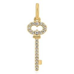 Goldkette für Damen mit Anhänger Schlüssel, Diamanten BDP0042-GSLK