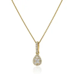 Goldkette für Damen mit Tropfenanhänger, Diamanten BDP0046-GSLK