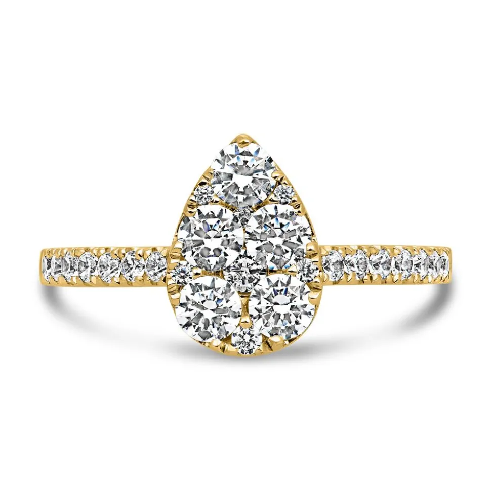 Goldring im Tropfen-Design mit lab-grown Brillanten BDR0056LG-GSL