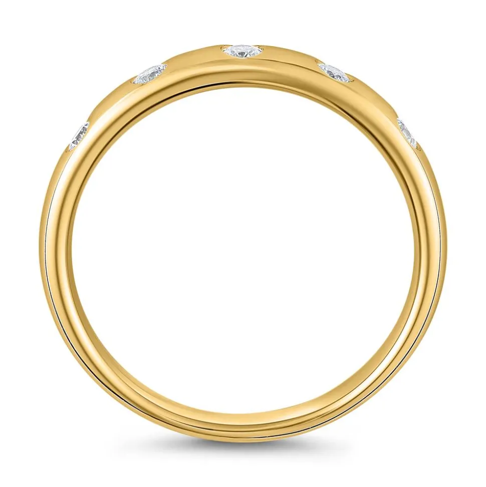Goldring mit Brillanten für Damen, gravierbar BDR0124-GSL