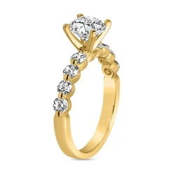 Goldring mit Diamantbesatz, lab grown BDR0035LG-GSL