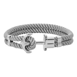 Graues Textilarmband Phrep für Herren mit Edelstahl PH-FB-0020