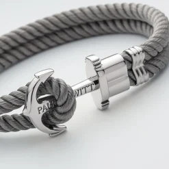 Graues Textilarmband Phrep für Herren mit Edelstahl PH-FB-0020