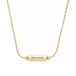 Gravierbare Damenkette Pilea aus Edelstahl, IP Gold 023254