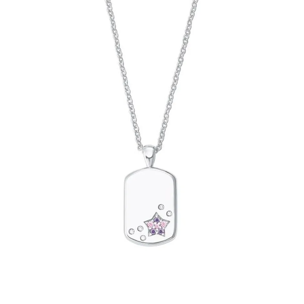 Gravierbare Dog Tag Kette für Mädchen aus 925er Silber 2027207