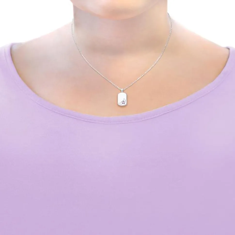 Gravierbare Dog Tag Kette für Mädchen aus 925er Silber 2027207