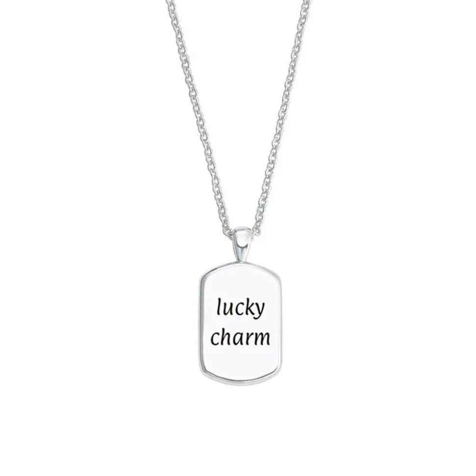 Gravierbare Dog Tag Kette für Mädchen aus 925er Silber 2027207