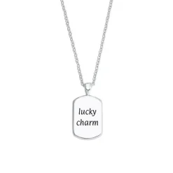 Gravierbare Dog Tag Kette für Mädchen aus 925er Silber 2027207