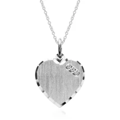 Gravierbare Herzkette aus Sterlingsilber mit Zirkonia SP0980SLK