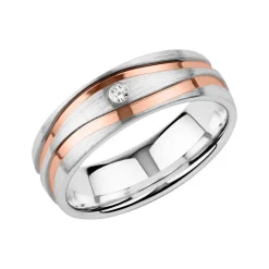 Gravierbare Trauringe aus Sterlingsilber, rosévergoldet R8596s