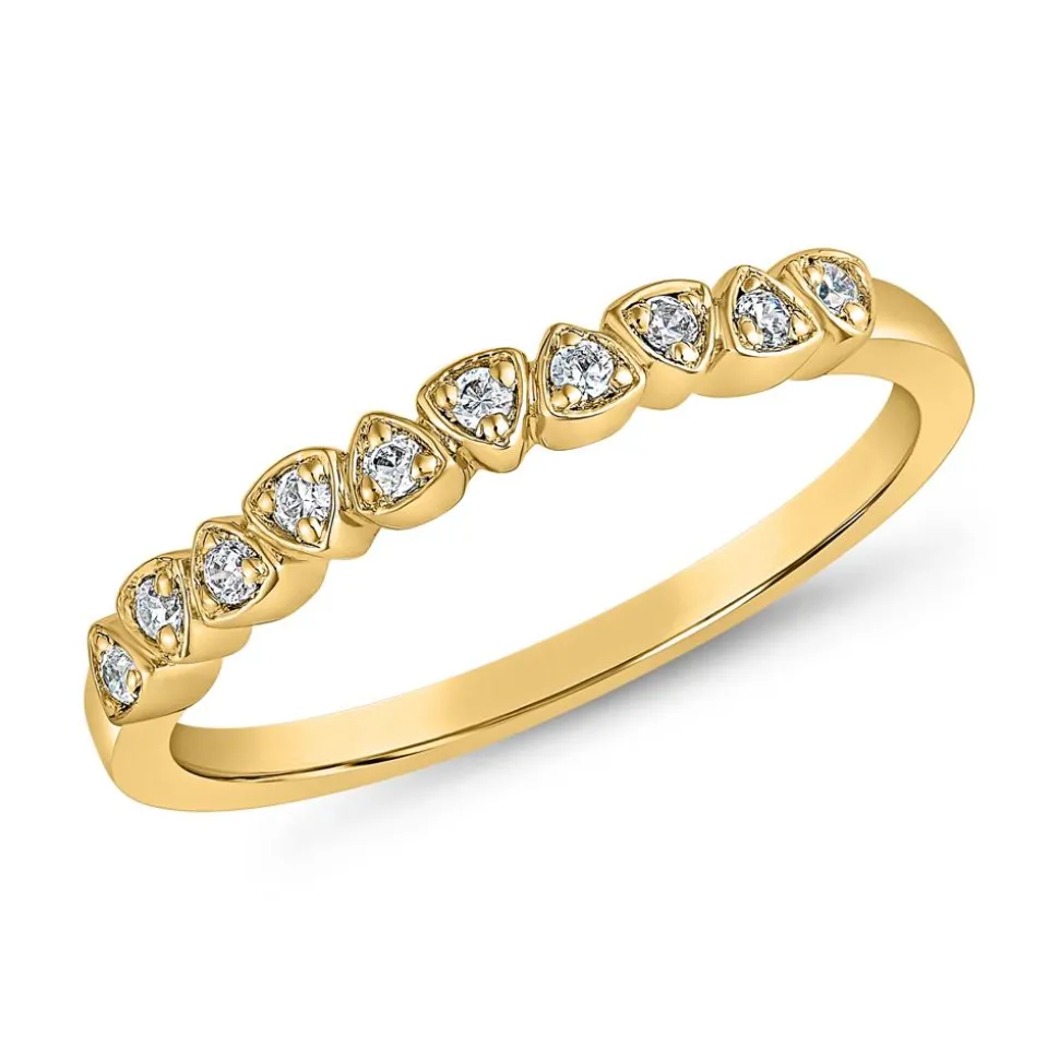 Gravierbarer Damenring aus Gelbgold mit Diamanten BDR0117-GSL