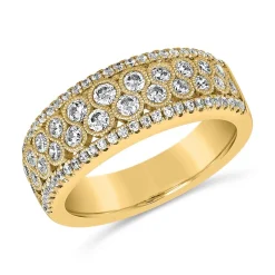 Gravierbarer Damenring mit Diamanten aus Gelbgold BDR0076-GSL