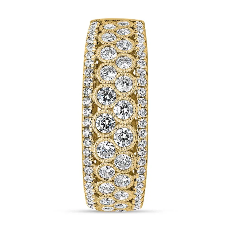 Gravierbarer Damenring mit Diamanten aus Gelbgold BDR0076-GSL