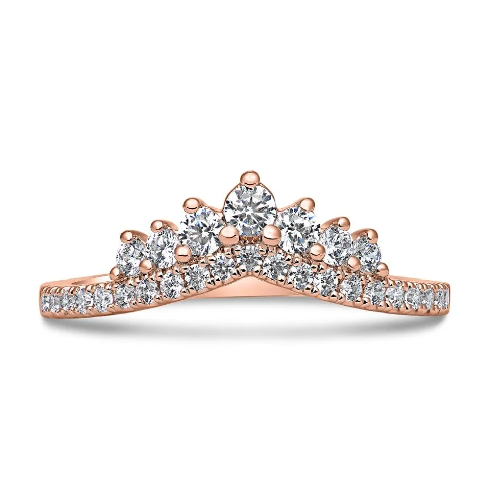 Gravierbarer Damenring mit Brillanten aus Roségold BDR0109-RSL