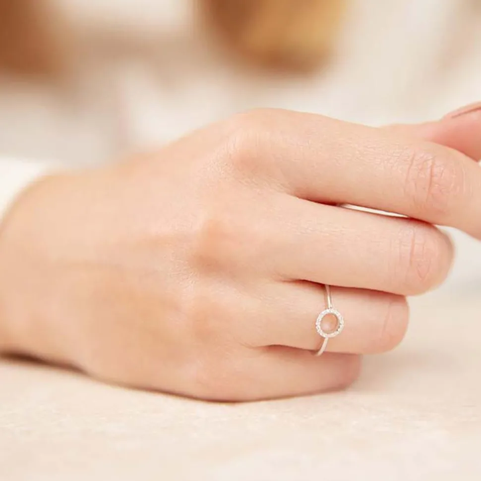 Gravierbarer Diamantring 0,05 ct. 750er Weißgold DR0071SL