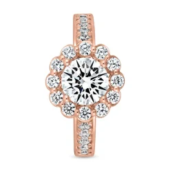 Gravierbarer Diamantring für Damen aus Roségold BDR0031-RSL