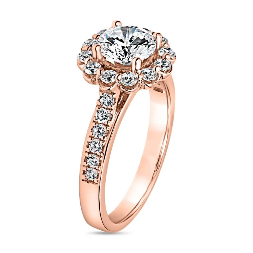 Gravierbarer Diamantring für Damen aus Roségold BDR0031-RSL