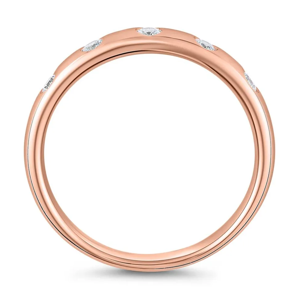 Gravierbarer Diamantring aus Roségold für Damen BDR0124-RSL