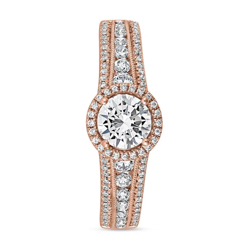 Gravierbarer Diamantring aus Roségold für Damen BDR0014-RSL