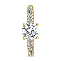 Gravierbarer Diamantring für Damen aus Gelbgold BDR0008-GSL