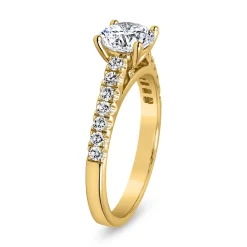 Gravierbarer Diamantring für Damen aus Gelbgold BDR0008-GSL