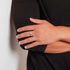 Gravierbarer 925er Silbering für Herren, rosévergoldet R8596SL