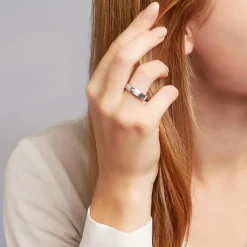 Gravierbarer 925er Silberring für Damen, rosé Zirkonia R8597czSL