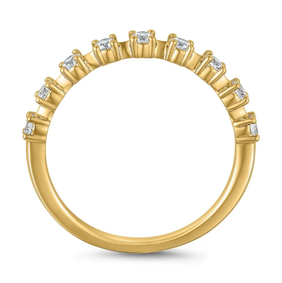 Gravierbarer Gelbgold Ring mit lab grown Brillanten BDR0114LG-GSL