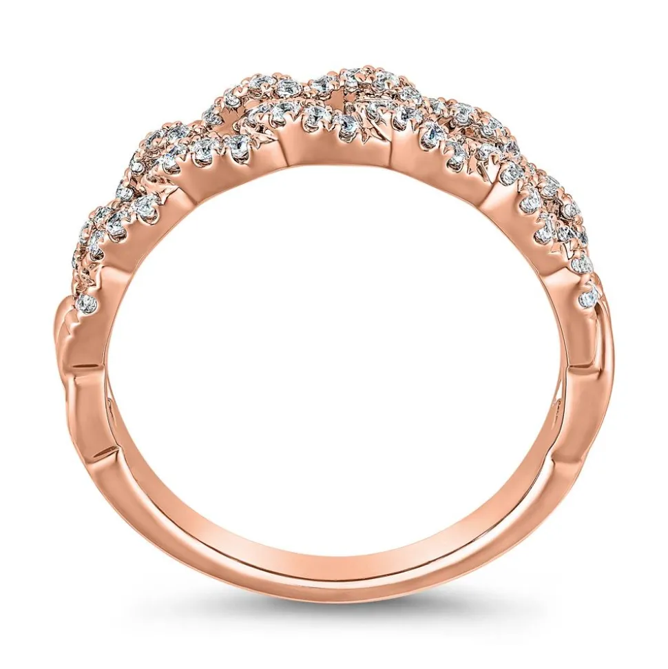 Gravierbarer Gliederring aus Roségold mit Diamanten BDR0066-RSL