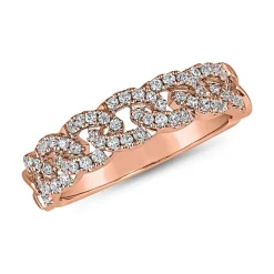 Gravierbarer Gliederring aus Roségold mit Diamanten BDR0066-RSL