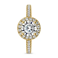 Gravierbarer Goldener Diamantring für Damen BDR0023-GSL