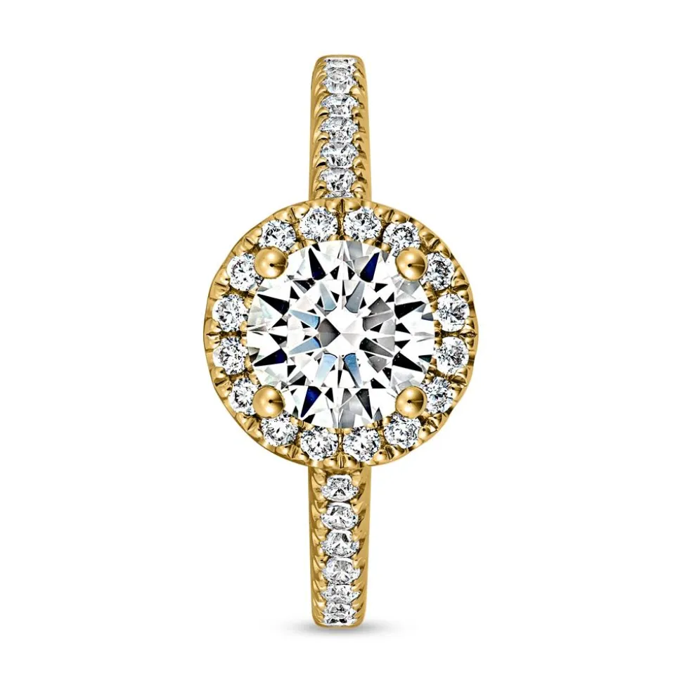 Gravierbarer Goldener Diamantring für Damen BDR0023-GSL