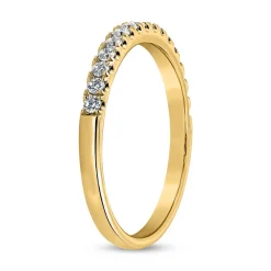 Gravierbarer Halb-Memoire-Ring aus Gelbgold, Diamanten BDR0115-GSL