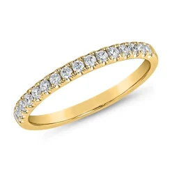 Gravierbarer Halb-Memoire-Ring aus Gelbgold, Diamanten BDR0115-GSL