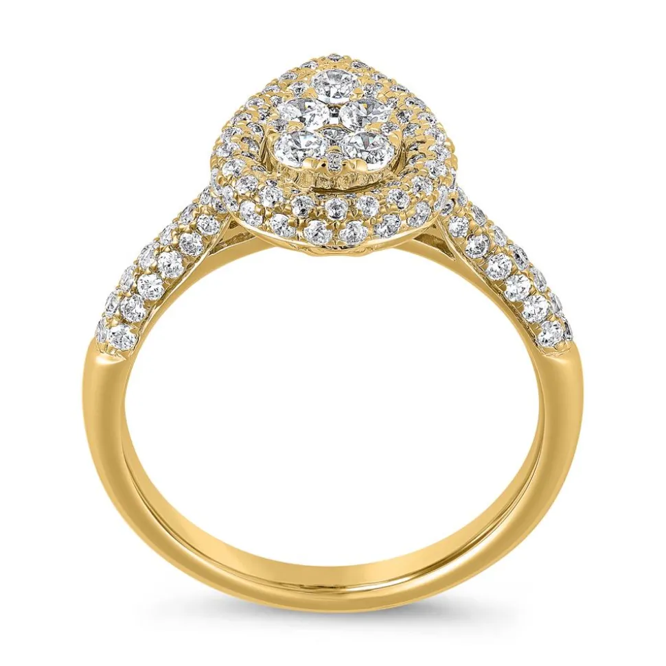Gravierbarer Ring aus Gelbgold mit lab grown Brillanten BDR0082LG-GSL