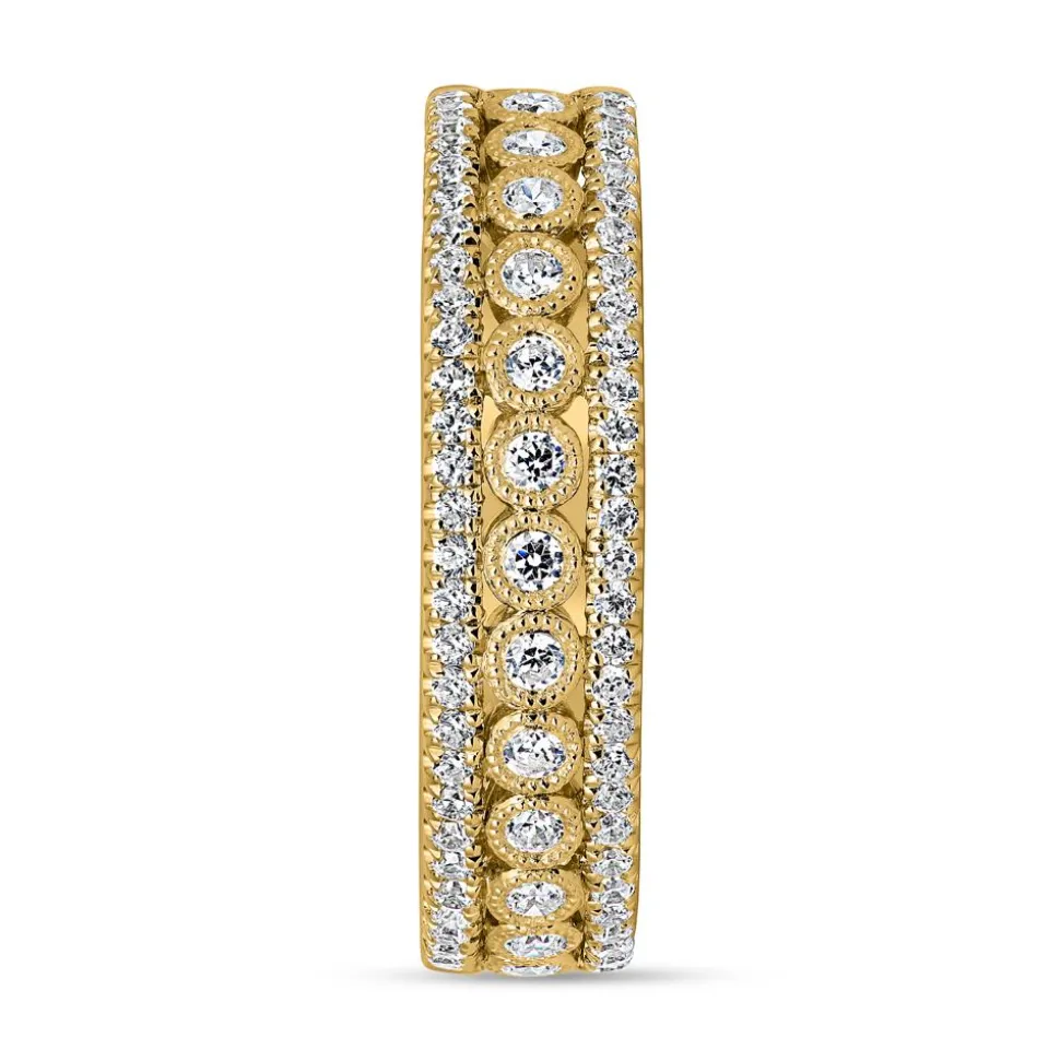 Gravierbarer Ring aus Gelbgold, lab grown Brillanten BDR0074LG-GSL