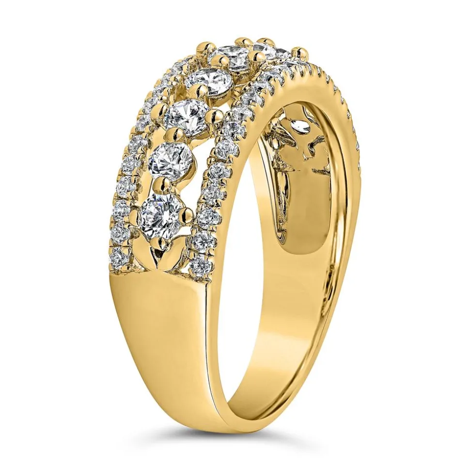 Gravierbarer Ring für Damen aus Gelbgold mit Brillanten BDR0067-GSL