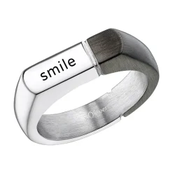 Gravierbarer Ring für Herren aus Edelstahl, bicolor 2033920