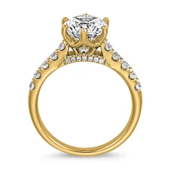 Gravierbarer Ring mit lab grown Diamanten aus Gelbgold BDR0018LG-GSL