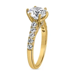 Gravierbarer Verlobungsring aus Gelbgold mit Diamanten BDR0018-GSL